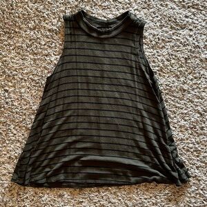 See You Monday Black Striped Tank Top